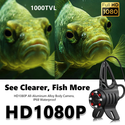 [FishPRO® 2026 Upgrade] 4.5'' True HD 1080P Underwater Fishing Camera (Plug & Play) - Ice Fishing Camera Underwater w/ 5,000mAh, USB-C, IR+LED, Fish Finder for Ice/Lake/Kayak, 65ft