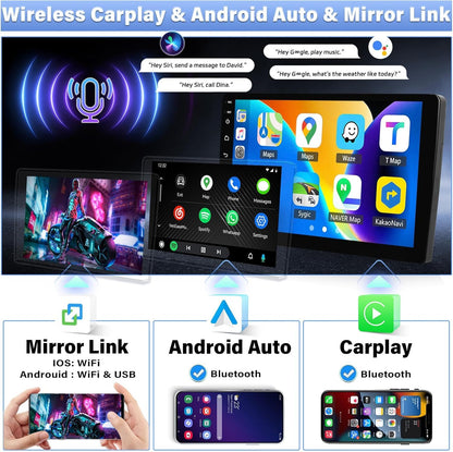 Android 15 4G+128G Car Stereo for Jeep Compass Patriot 2010-2016 with Wireless Carplay Android Auto, 10.1" Incell Touchscreen Head Unit Bluetooth 5.0 32-EQ GPS WiFi FM/RDS Mirror Link SWC Backup Cam