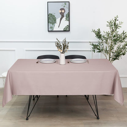 sancua Rectangle Tablecloth - 54 x 78 Inch - Stain and Wrinkle Resistant Washable Polyester Table Cloth, Decorative Fabric Table Cover for Dining Tables, Buffet Parties and Camping, Blush