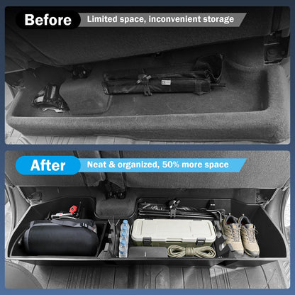 Abystar Under Seat Storage Box for Chevrolet Silverado & GMC Sierra 1500 2019–2026, 2500HD 3500HD 2020–2026, Rear Underseat Organizer, Hidden Tool Storage, No Drill Installation, Black