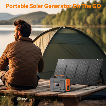 Portable Power Station 300W Solar Generator 280Wh(without Solar Panel), 110V Portable Power Bank with AC Outlet Pure Sine Wave, DC, USB QC3.0, External Battery Power Pack for Camping RV Outdoor Use