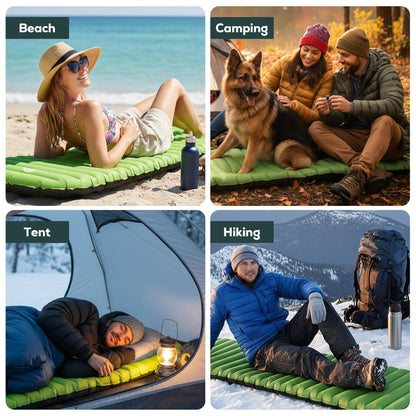 Gear Doctors® ApolloAir 5.2 R-Value [17oz] Ultralight Insulated Inflatable Camping Sleeping Pad — Backpacking Sleeping Pad— Camping Mattress Compact Lightweight for Hiking—Air Mattress for Backpacking