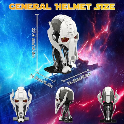 General Helmet Building Sets Collection Space Wars Figures Model with Buildable Display Stand Perfect for Christmas Toy Gift for Kids Adult Ages 6+ (710 PCS)