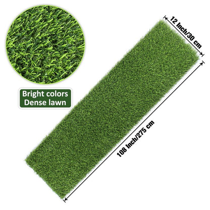 Kesfey Grass Table Runner 12 x 108 Inch Artificial Grass Carpet Rug Green Synthetic Table Runners Thickly Fake Grass Table Runner for Family Christmas Tabletop Decor Golf Party Decorations Baby Shower