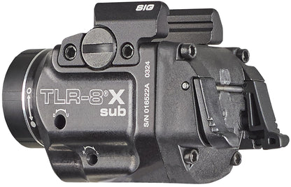 Streamlight 69417 TLR-8 X sub 500-Lumen Rail-Mounted Tactical Weapon Light with Integrated Red Aiming Laser Exclusively for Sig Sauer P365/XL Closed Rail Systems Only, Black