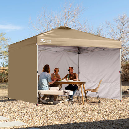 CROWN SHADES 12x12 Canopy Sidewalls (4pck) - Side Walls 12x12, Sidewalls for Canopy - Tent Accessories, Beige