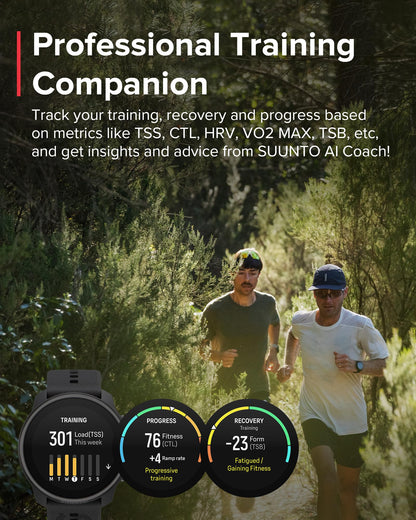 SUUNTO Race S GPS Sports Watch, 1.32" AMOLED Touchscreen w/Crown, 13 Days Battery Life, Training & Sleep Health Tracking, Dual-GNSS, 32GB Global Offline Maps, Lightweight for Running, All Black