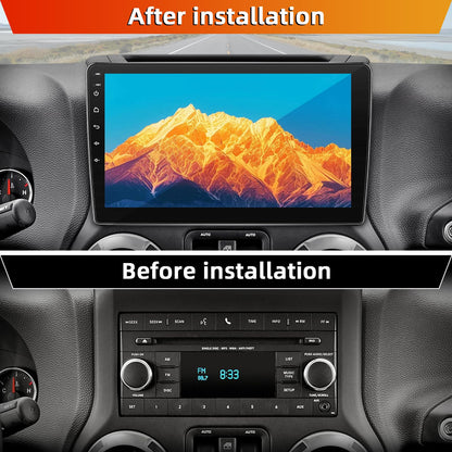Car Radio Stereo for Jeep Wrangler JK 2007-2018,2+64G Android 13 Touch Screen Radio with Wireless CarPlay Android Auto Bluetooth GPS Navigation Backup Camera