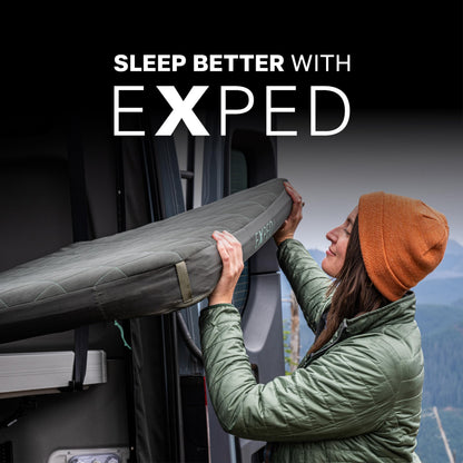 Exped LuxeMat Duo LW+ - Self Inflating Luxury Sleeping Mat, 4” Foam Pad, Pump Included