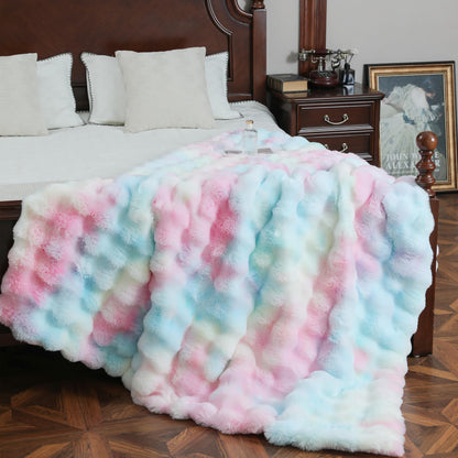 UKELER Bohemian Sherpa Throw Blanket, Faux Fur Blanket Twin Size, Large Super Soft Fluffy Bed Blankets Throws for Bedroom, Living Room, Couch, Sofa, Office, Camping Plush Furry Blanket 60''x80''