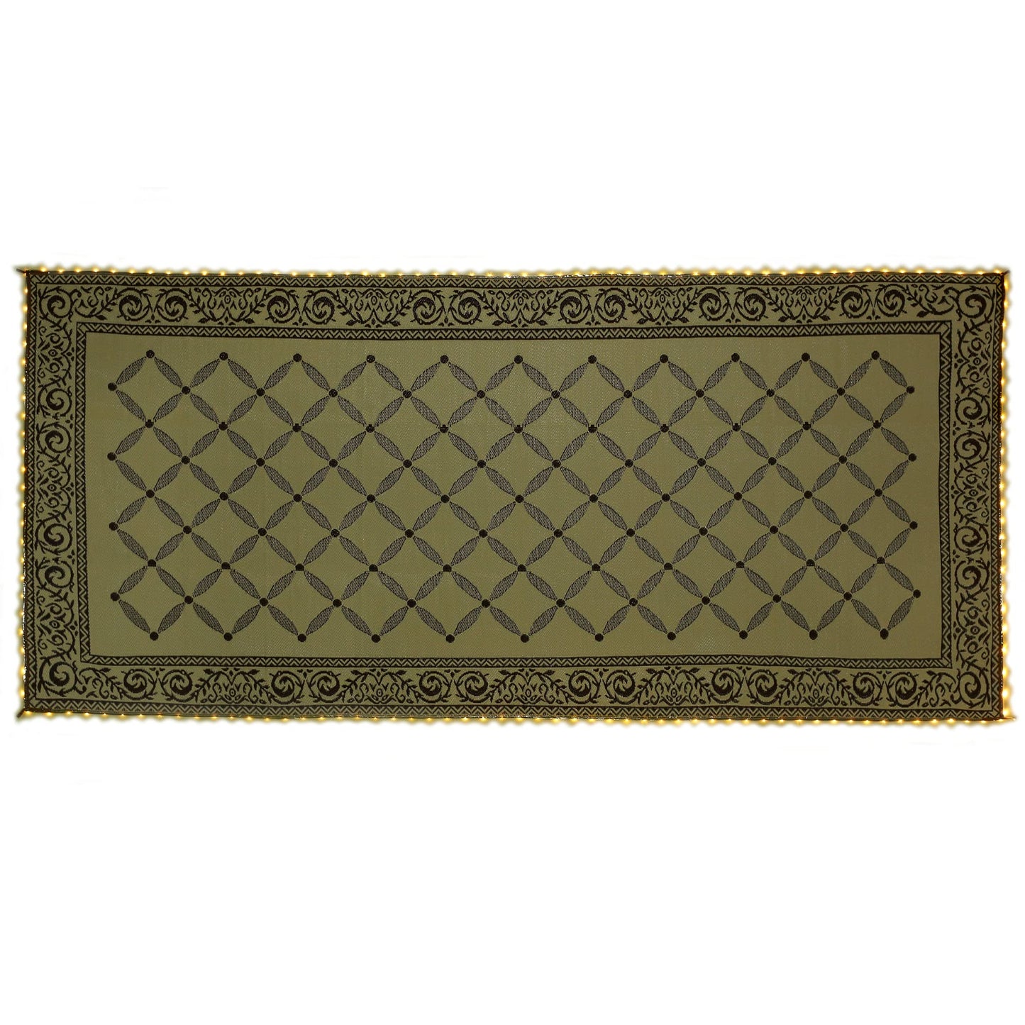 Stylish Camping L118187WL 8-feet by 18-feet LED Illuminated Patio Mat - Outdoor Patio Brown/Beige RV Camping Mat