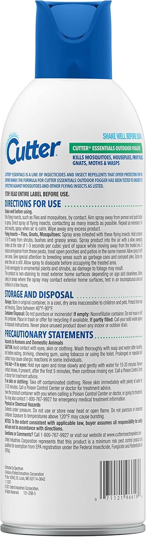 Cutter Essentials Outdoor Fogger - Safe for Kids & Pets | Kills Mosquitoes, Fleas & Ants - 14 fl Ounce