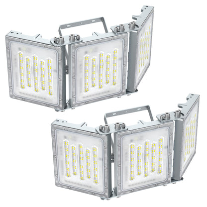 STASUN 2 Pack 300W LED Flood Lights, Mini Series Outdoor Floodlight, 30000LM 6000K Daylight White, IP66 Waterproof, 3 Adjustable Heads, Exterior Flood Lights for Yard, Driveway, Garage, Patio,Barn