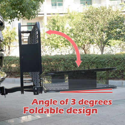 60x 20x 6 Folding Trailer Hitch Mount Cargo Carrier with 58x24x19 Waterproof Bag, Stabilizer, Net & Straps 500LBS Capacity, Powder Coating Luggage Rack Basket Car Storage, Fits 2" Receiver
