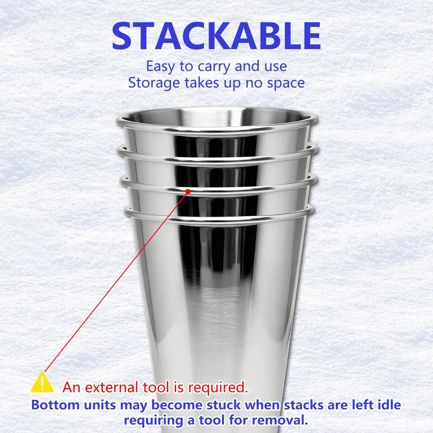 WELVRVIR 20oz 50PCS Stainless Steel Pint Cup,Pint Tumbler,Reusable metal Cups,Stainless Steel Water Tumbler,BPA Free,Stackble,Durable,Unbreakable Metal Drinking Glasses for Bar,Banquet Mugs (50, 20OZ)