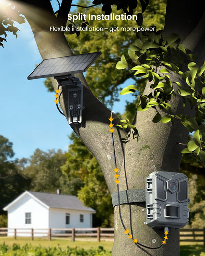 Misstech 4K UHD Solar Trail Camera, Outdoor Wildlife Cameras for Yard Monitoring, 0.1s Fast Motion-Activated to Record, 64MP/4K Clear Night Vision, No Monthly Fee, App Control, IP66, Local Storage