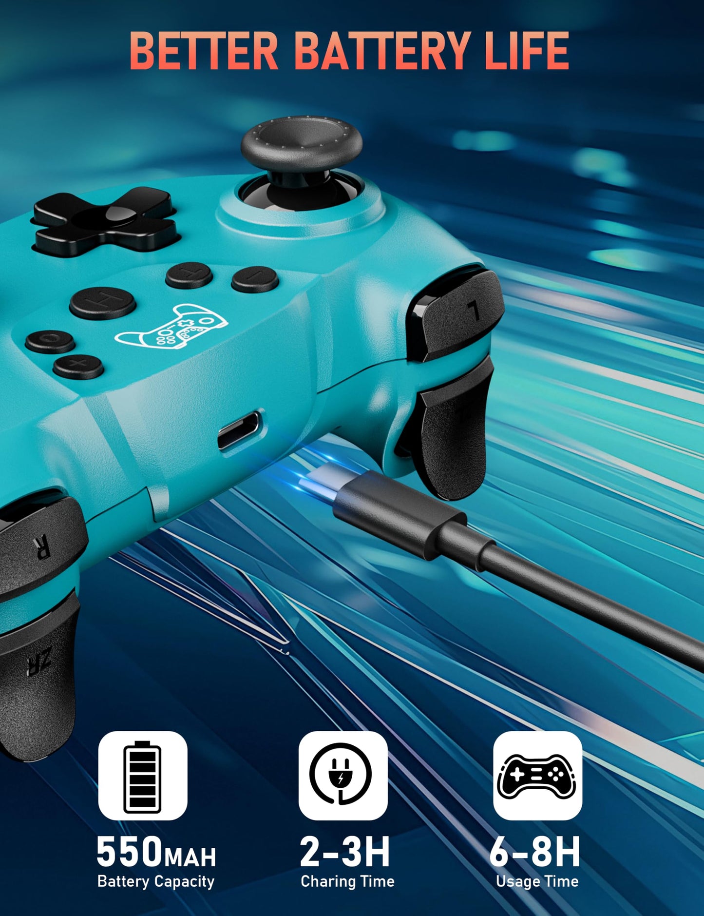 Diswoe Switch Pro Controller, Wireless Switch Controller for Switch 2/Lite/OLED, Bluetooth Gaming Controller with Hall Effect Joystick, Controller for PC/Android Phone with Gyro Sensor Turbo Vibration
