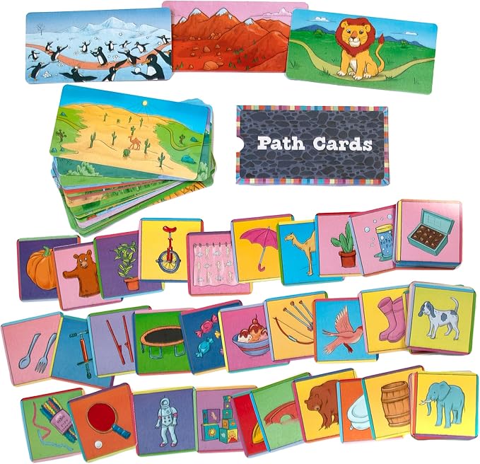 eeBoo: Lion in My Way Game - A Game of Imaginative Problem Solving Journey Through Hazards &amp Barriers Animal Shaped Box Children Kids Ages 5+