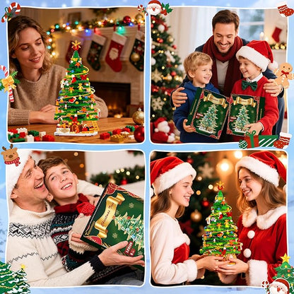 Christmas Tree Building Block Set with Light Kit Building Toy Compatible with Christmas Sets Xmas Tree Holiday Decoration for Kids Ages 8-14 Stocking Stuffer Gift for Boy Girl Adults (661PCS)