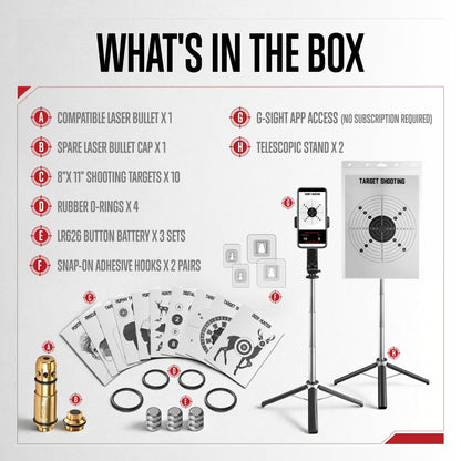 GLORYFIRE Dry Fire Laser Training System - Safe & Economical Practice Without Live Ammo, Home Training Compatible with App for Performance Tracking - with Cartridge, Targets & Holderes