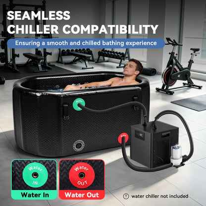 Poafamx Ice Bath Tub for Athletes, 206 Gal XXL Inflatable Cold Plunge Tub with Insulated Cover, Compatible with Water Chillers, Portable Bathtub for Outdoor & Indoor Recovery Cold Water Therapy