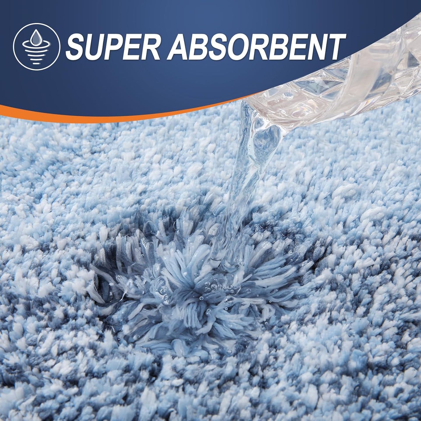 OLANLY Bathroom Runner Rug - Extra Soft Microfiber Mat | Quick Dry, Washable, 59x17 Inches, Blue