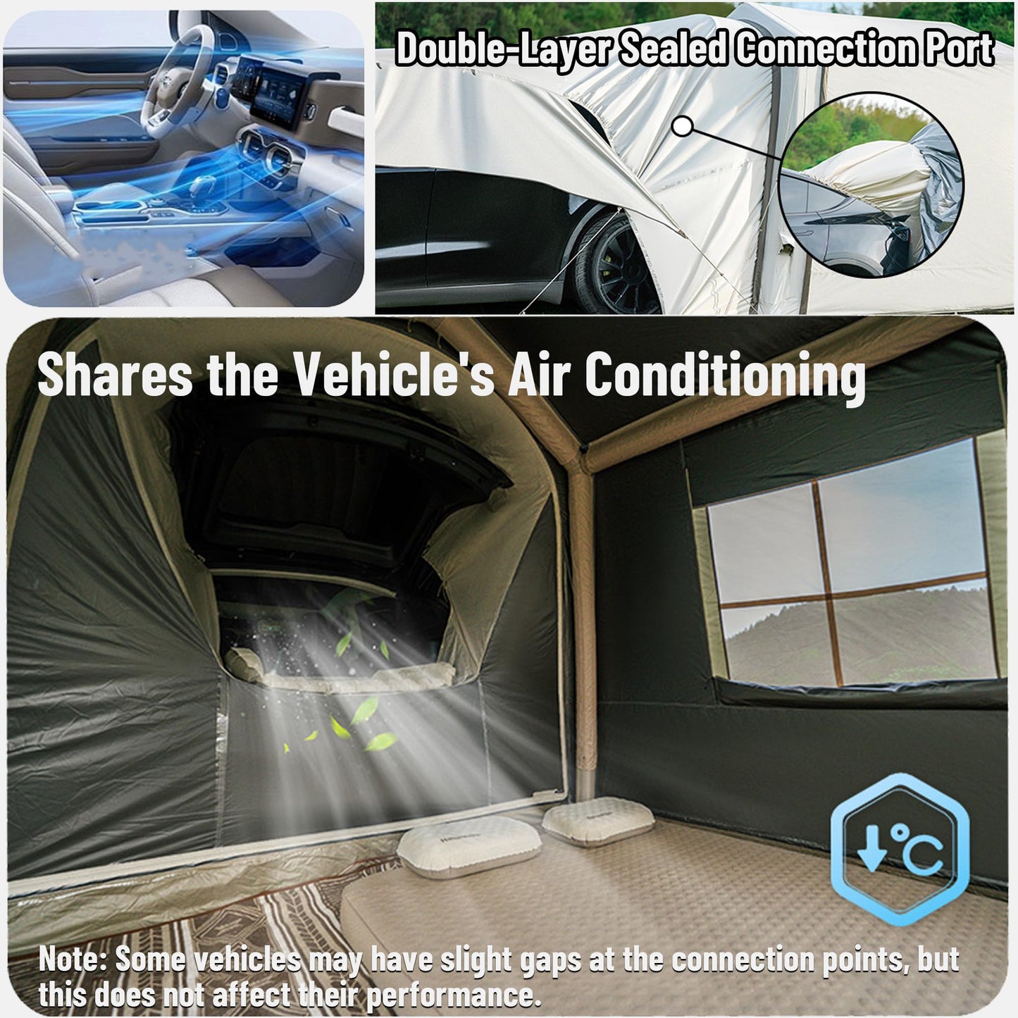 Naturehike Car Camping Inflatable Tent, 4 Ways to Use - Easy Setup SUV Tent for Family Camping, Waterproof & Sun Block Car Shade with Screen for Outdoor Cinema, Pinic, Fishing, with Storage Bag