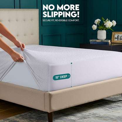 Utopia Bedding Waterproof Mattress Protector - Soft Dual-Sided Terry Cover | Twin Size, Fitted Design