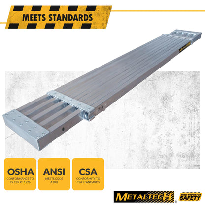 Metaltech M-PEP7000AL Telescopic Aluminum Plank Board, 6 to 9-ft. Adjustable Work Platform for Step Ladders and Sawhorses, Work Plank, Ladder Accessory, and Scaffold Tool for Home Improvement