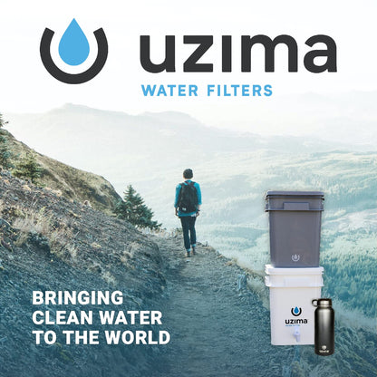 Uzima UZ-2 Camping Water Filter and Drinking Water Filter System, Portable Survival Camping Essentials, Backpacking Purification Gear for Glamping, Hiking, and Hunting Essentials and Military Gear