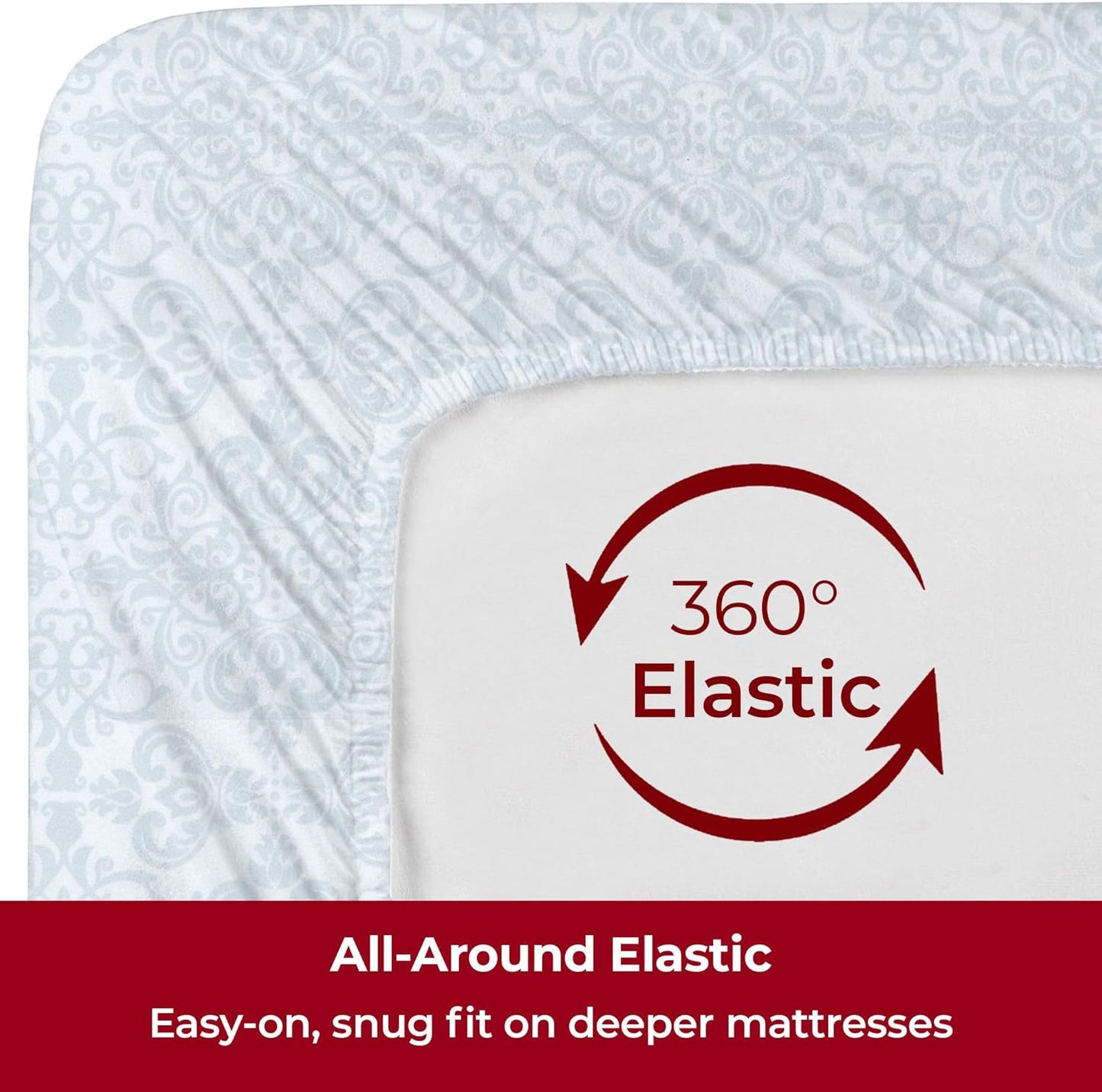 Mellanni Extra Deep King Sheets - 4 PC Hotel Luxury Bedding Set - Ultra Soft, Cooling, Stain Resistant | Laced Sky Blue