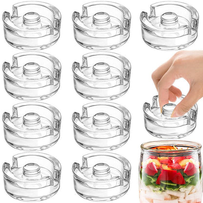Mezchi 9 Pack Fermentation Weight with Easy Grip Handle, Glass Fermentation Kit, Fermentation Lids for Wide Mouth Mason Jars, Pickle