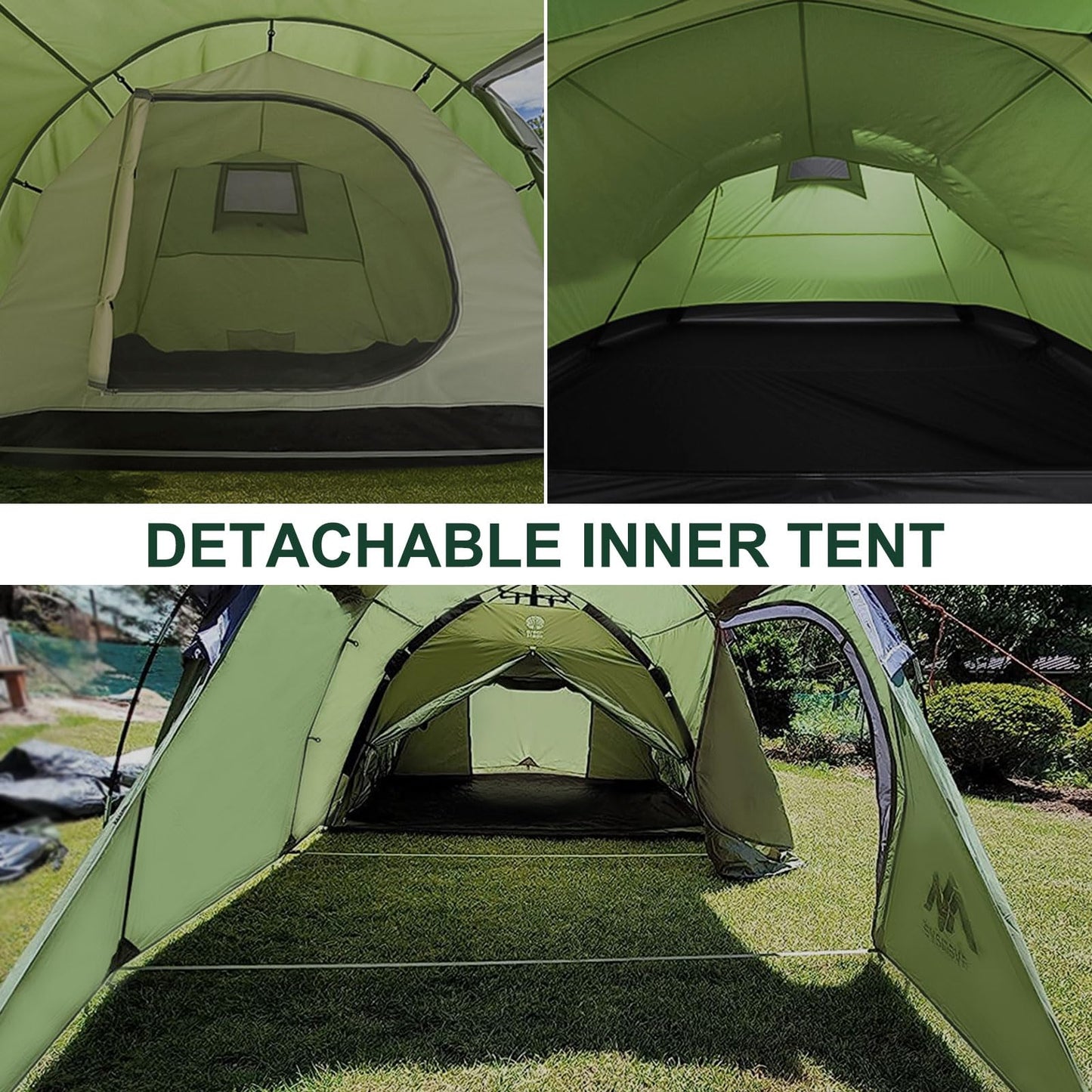 Camping Fan + Tunnel Tent, 20000mAh Rechargeable Fan with Remote, 3-4 Person Tent with Footprint for Bikepacking