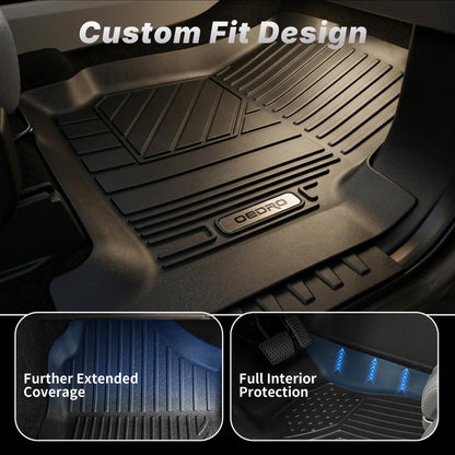 OEDRO Floor Mats Fit for 2015-2026 Ford F150 and 2022-2026 F-150 Lightning SuperCrew Cab, w/o Fold Flat Storage, TPE Precision Fit F150 Accessories Car Mats All-Weather Protection Liner