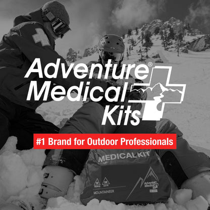 Adventure Medical Kits Mountain Series Medical Kit - Mountaineer - Emergency Medical First Aid Kit - For 28 People for 10 Days - Comes with QuikClot Gauze, Tourniquet, Guide Book & More - 218 Pieces
