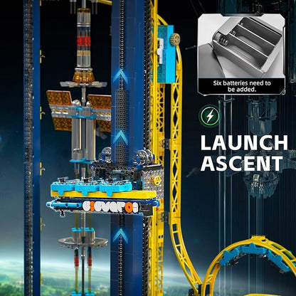Mould King 11031 Roller Coaster Building Kit Space Elevator Track Construction Blocks Toys with Motors Ideal Gift Toy for Adult (3118 Pieces)