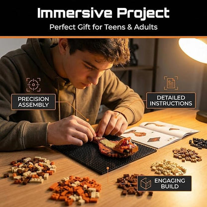 LMGOV Snake 3D Wall Art Micro Mini Building Blocks Set for Adults Animal Display Model for Wall or Tabletop Decor 1518 Pieces Micro Bricks with Instructions Creative Gift for Teens &amp Adult