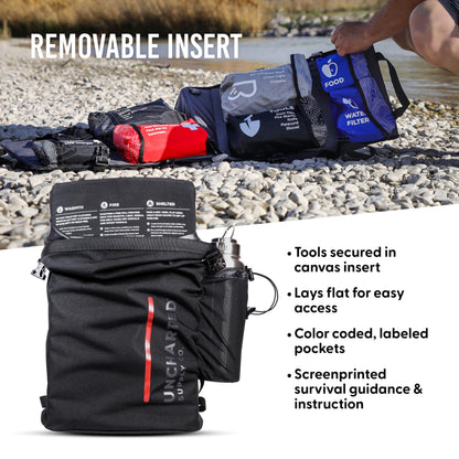 Emergency Survival Kit – Seventy2 Core by Uncharted Supply Co, Waterproof Backpack Bug-Out Bag with First Aid, Tools, Hydration & Warmth