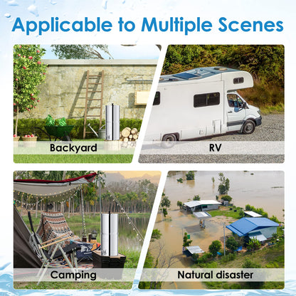 Waterdrop TK-A Gravity Water Filter System, NSF/ANSI 42&372 Standard, Reduces Lead and up to 98% of Chlorine, with 2 Black Carbon Filters and Metal Spigot for Home, Travel, 2.25G