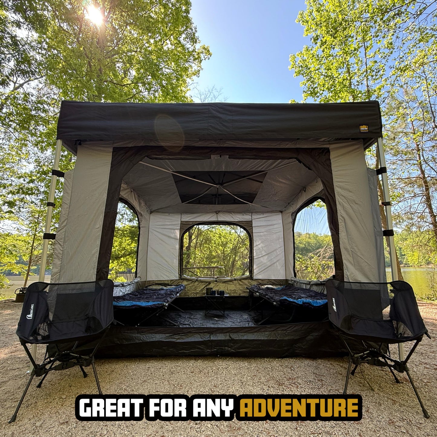 Compact Camper Tent Insert for Compact Shelter – Converts to Enclosed Room with Mesh Windows, Zippered Door, Water-Resistant Floor – Canopy/Frame Sold Separately (10ft x 10ft)