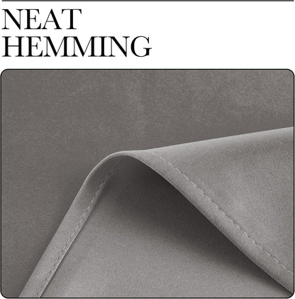 NICETOWN Room Darkening Cafe Curtains - Chrome Gray Grommet Blackout Drapes, 42" x 84", 2 Panels