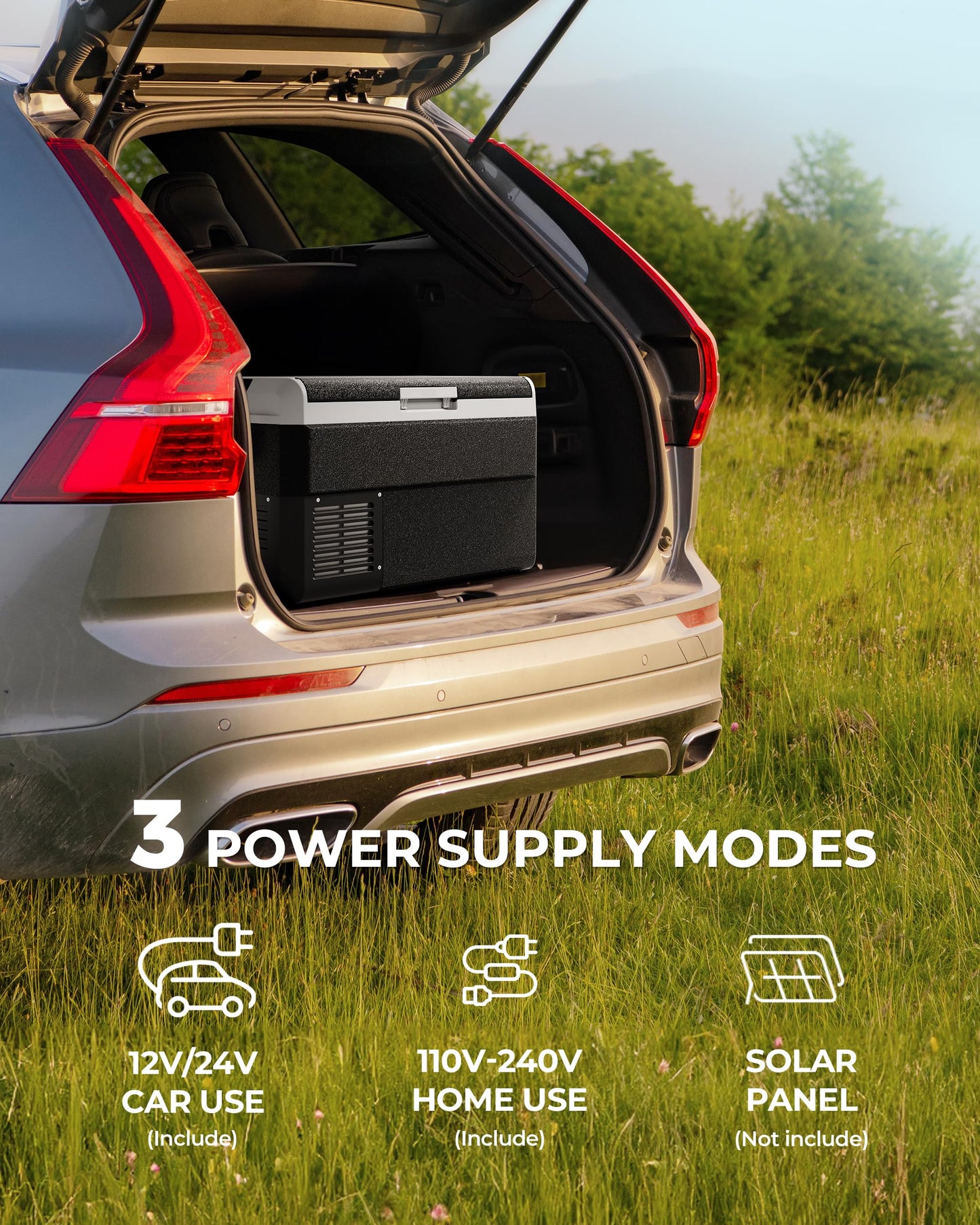 EKOJUCE 12 Volt Refrigerator, 43 Quart Electric Cooler, Car Fridge 12V/24V DC 100~240V AC, Portable Freezer -4℉~68℉, APP Control, Portable 12V Refrigerator Fridge for Truck, RV, Camping,Travel