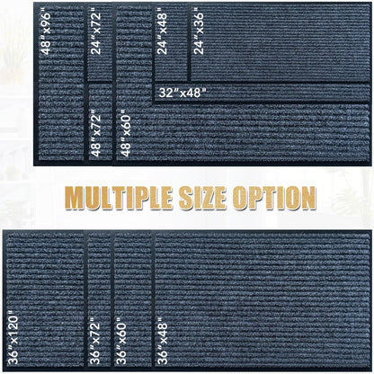 Front Door Mat,4'x8'Indoor Outdoor Door Mat,Heavy Duty Durable Welcome,Commercial Floor Mats Inside Outside Entrance, Waterproof All-Season, All-Weather Non Slip Backing Doormat for Entryway,Dark Gray