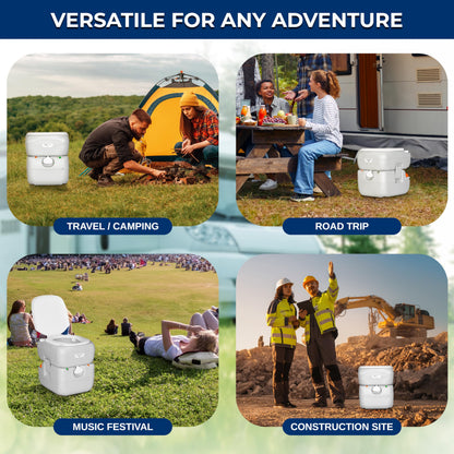 SereneLife 5.8 Gal Portable Camping Toilet For Adults, 100+ Flushes Porta Potty Camp Toilet with Detachable Waste Tank, Level Indicator, Carry Bag, Suitable for Camping, Hiking, and Boating