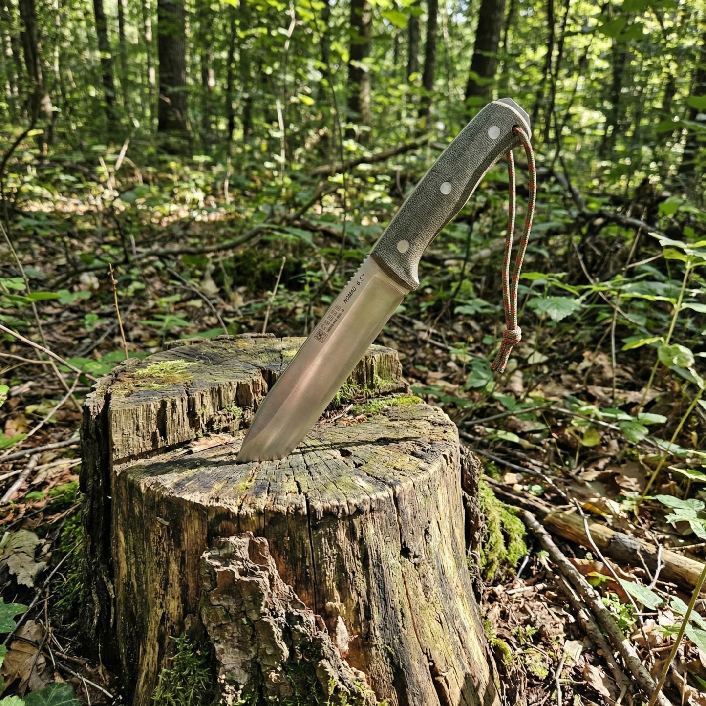 Joker Nomad 6.5 CM137-F Survival Knife, 6.5 in Böhler N695 Steel Blade, Black Micarta Handle, Kydex Sheath with Ferro Rod, Made in Spain, for trail use, shelter prep, food prep and hunting camps