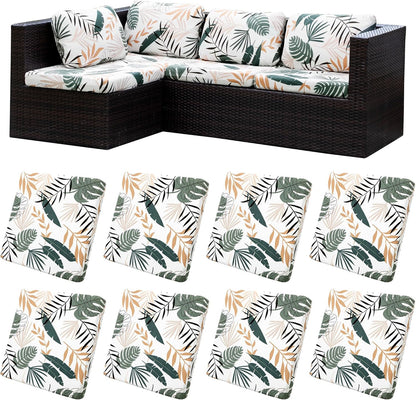 Skiennix 8-Piece Stretch Patio Cushion Covers - Washable Outdoor Sofa Slipcovers | Coconut Trees Design