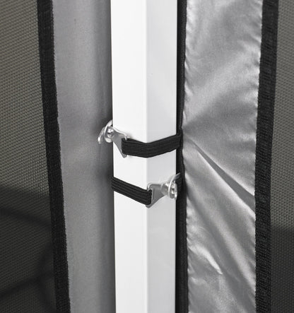 E-Z UP Food Booth Sidewall Kit, Set of 4, Fits 10' x 10' Straight Leg Canopy (Canopy/Shelter NOT Included), Includes 2 Roll-Up Serving Windows, Commercial Grade Mesh, Black