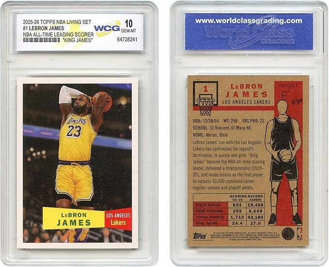 2025-26 Topps NBA Living Set Lebron James Los Angeles Lakers * 1st Ever in Series * Card #1 - Graded GEM Mint 10