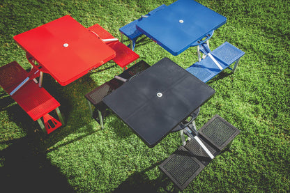 ONIVA - a Picnic Time brand - Folding Picnic Table - Camping Table - Outdoor Table with Umbrella Hole, (Red), 36.2" x 18" x 5.5"