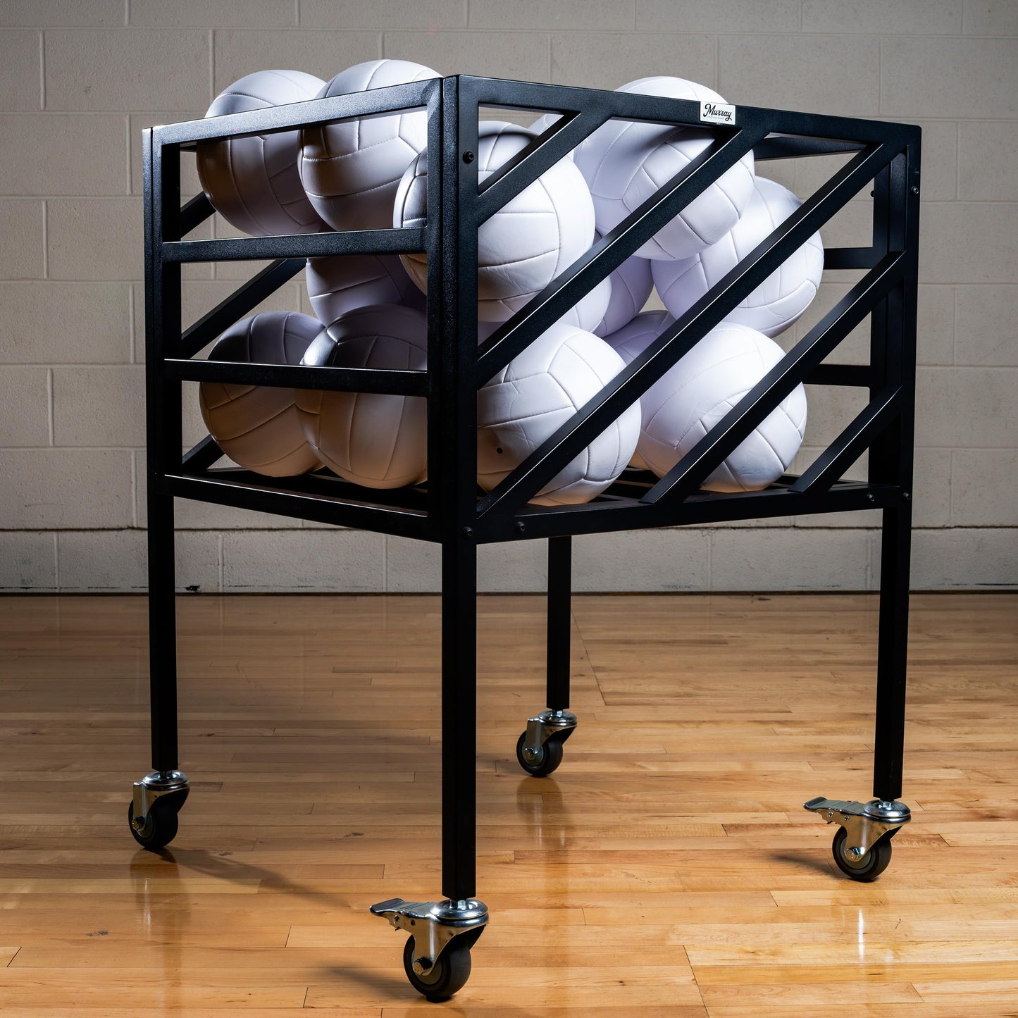 Murray Sporting Goods Premium Portable Volleyball Cart | Black Volleyball Metal Storage Cart with Wheels